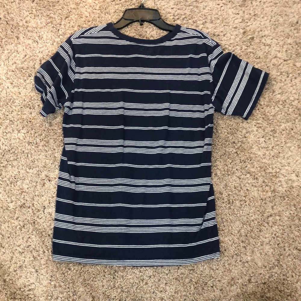 Blue and white shirt, size L